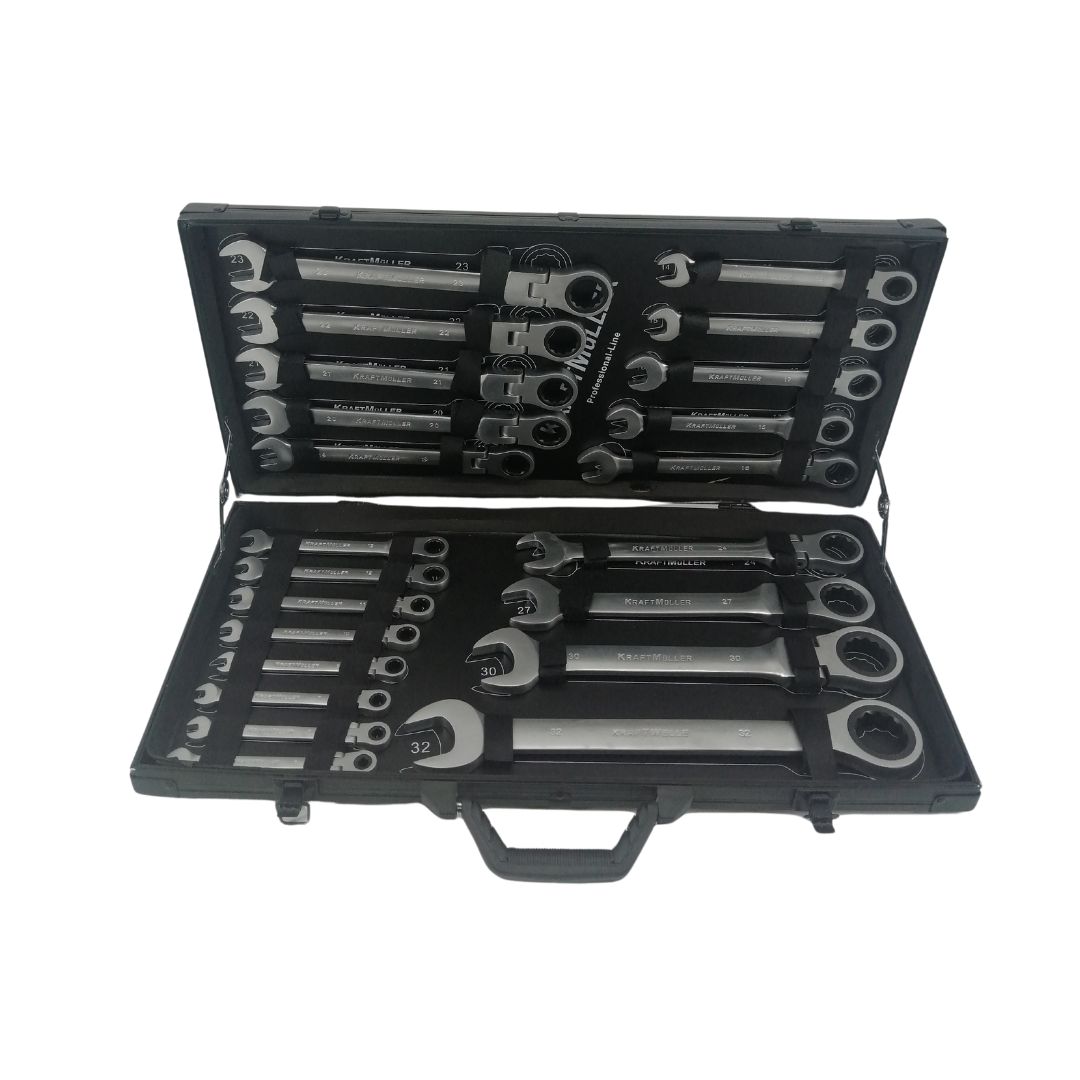 Jeu de Clés Plates Articulées Cliquet 22P