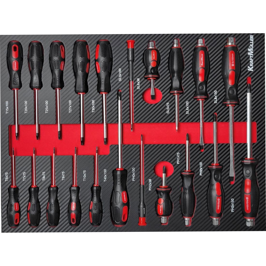 Servante d’Atelier KM-XXL Pro II - 257 Outils, 7 Tiroirs
