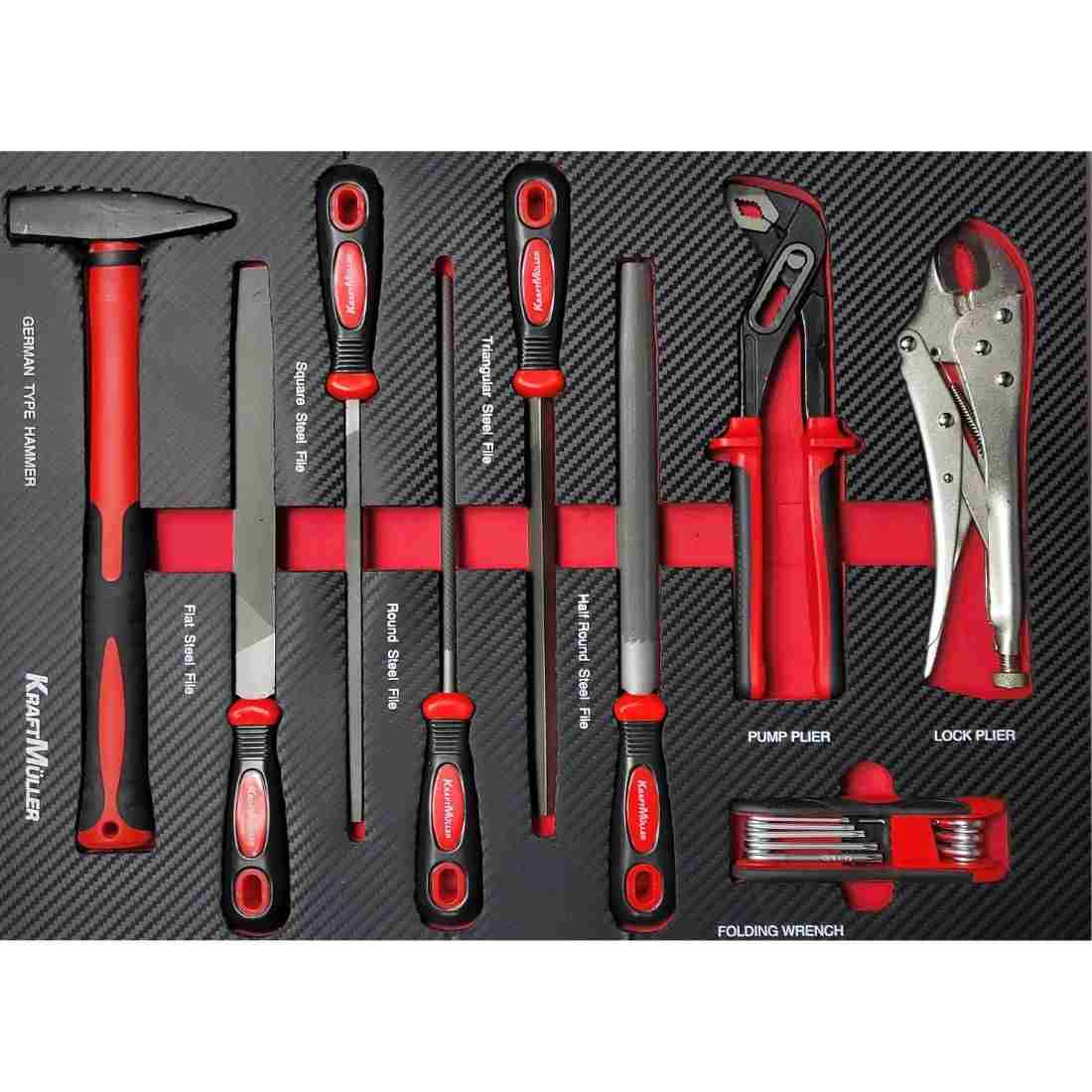 Servante d’Atelier KM-XXL Pro II - 257 Outils, 7 Tiroirs