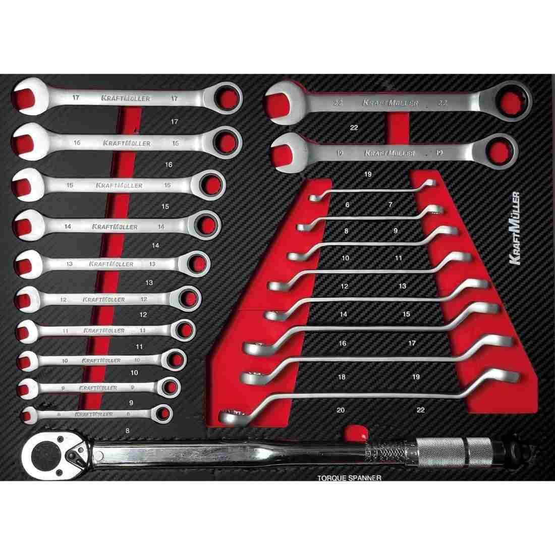 Servante d’Atelier KM-XXL Pro II - 257 Outils, 7 Tiroirs