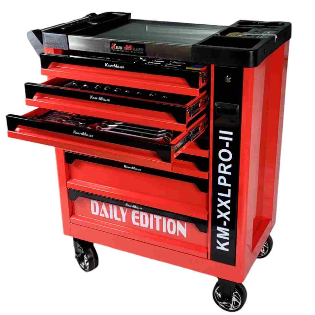 Servante d’Atelier KM-XXL Pro II - 257 Outils, 7 Tiroirs