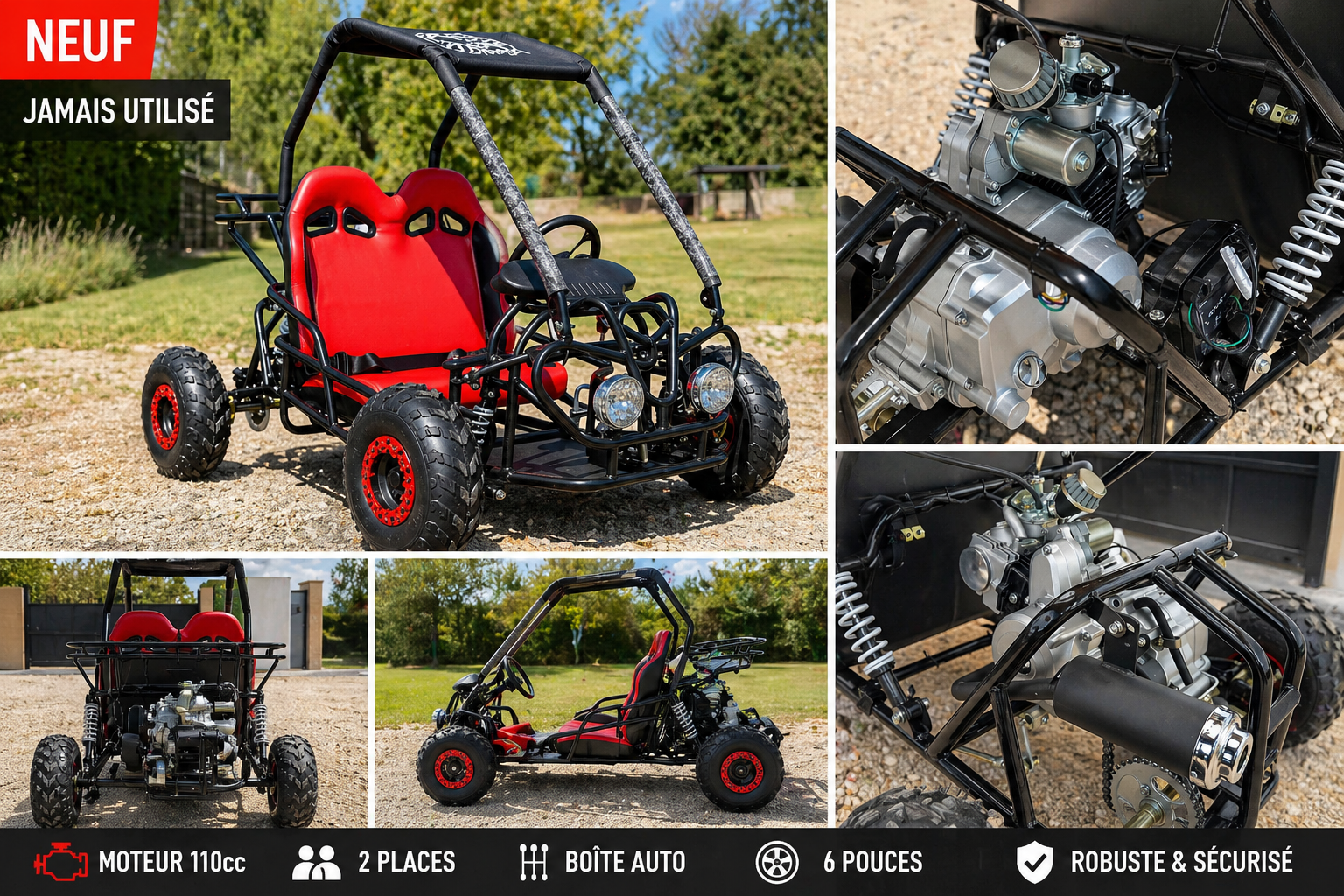 Buggy 110 cc 4 Temps Automatique Rouge