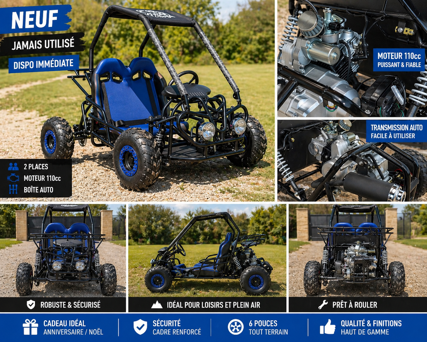 Buggy 110 cc 4 Temps Automatique Rouge – Image 3